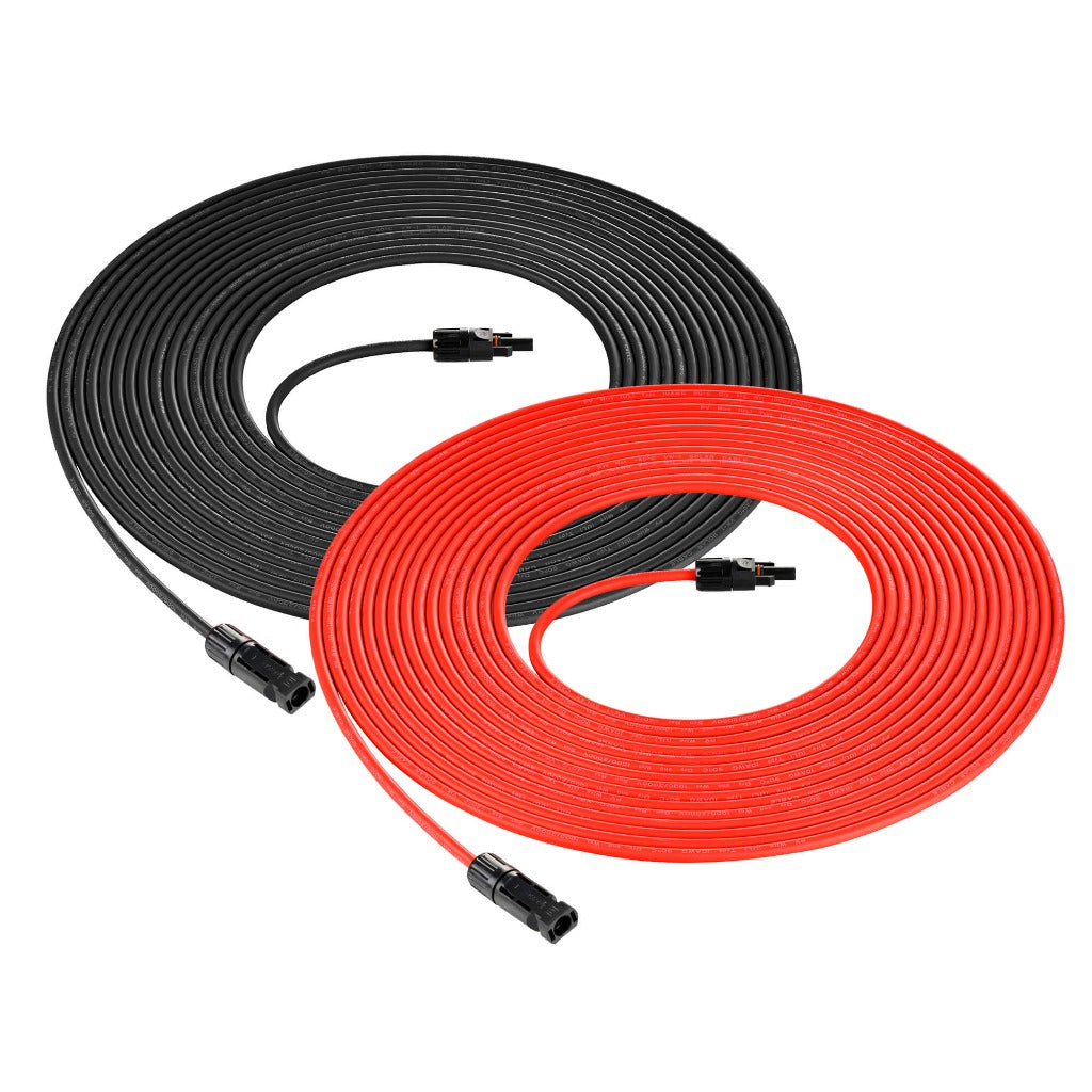 Rich Solar RS-100102 red and black 10 gauge solar panel extension cable set with solar connector ends