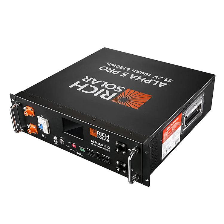 Rich Solar ALPHA 5 PRO 51.2V 100Ah 5120Wh LiFePO4 server rack battery