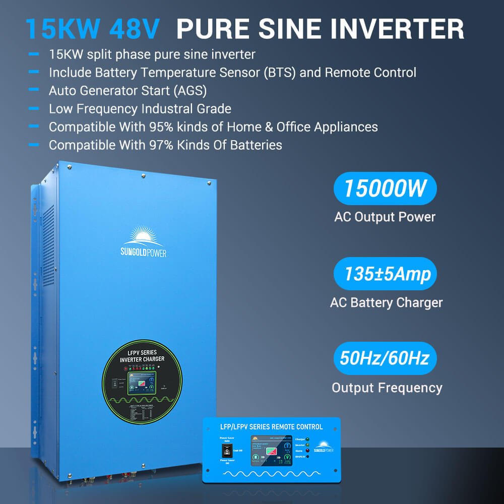 15kw 48v split phase inverter AC input 240V AC output 120V/240V (without MPPT)