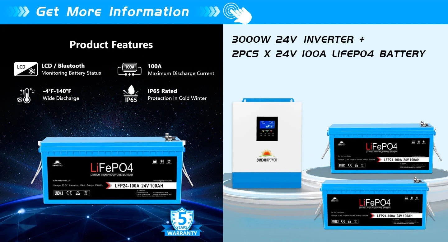 3000W 24V Solar Inverter Charger AC input 120V AC output 120V [PV30-108V / MPPT30- 90V]