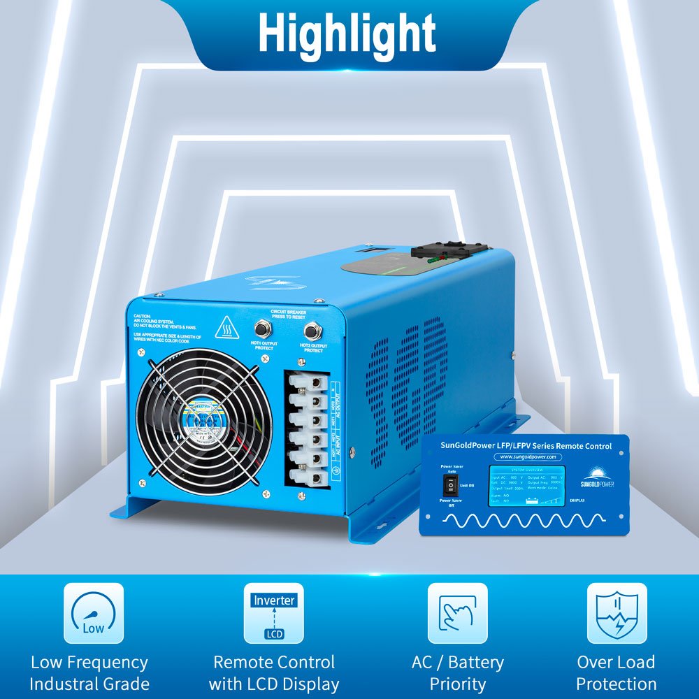Low Frequency Inverter 4000W-DC12V (split phase) AC input 240V AC output 120V and 240V