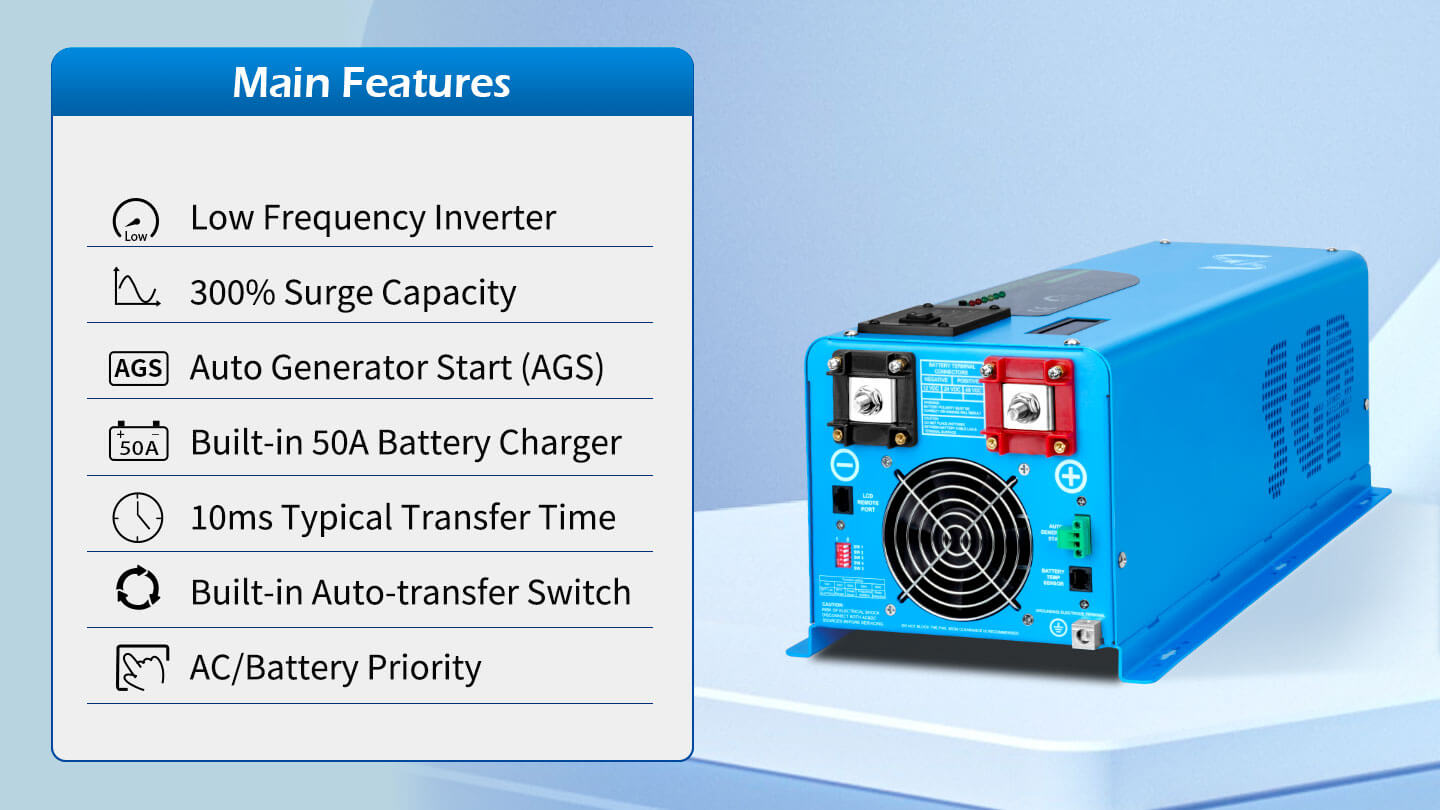 Low Frequency Inverter 4000W-DC24V (single phase) AC input 120V AC output 120V
