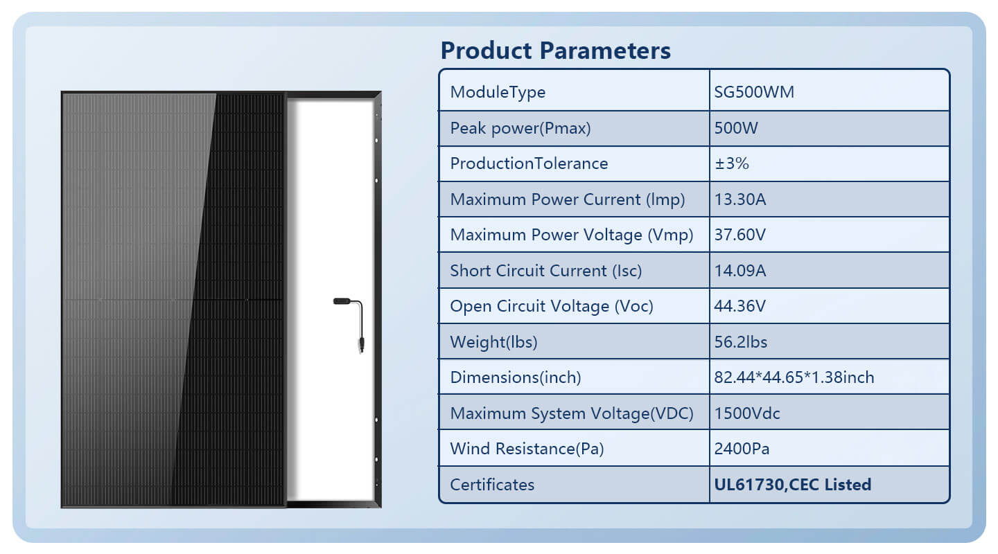 500W MONO BLACK PERC SOLAR PANEL FULL PALLET (32 PANELS)