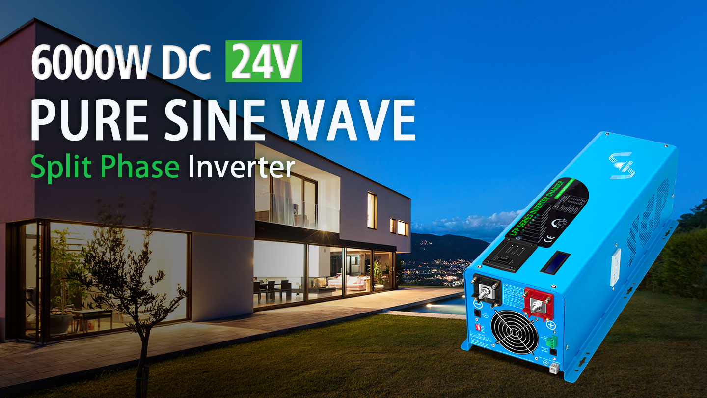 Low Frequency Inverter 6000W-DC24V (split phase) AC input 240V AC output 120V and 240V
