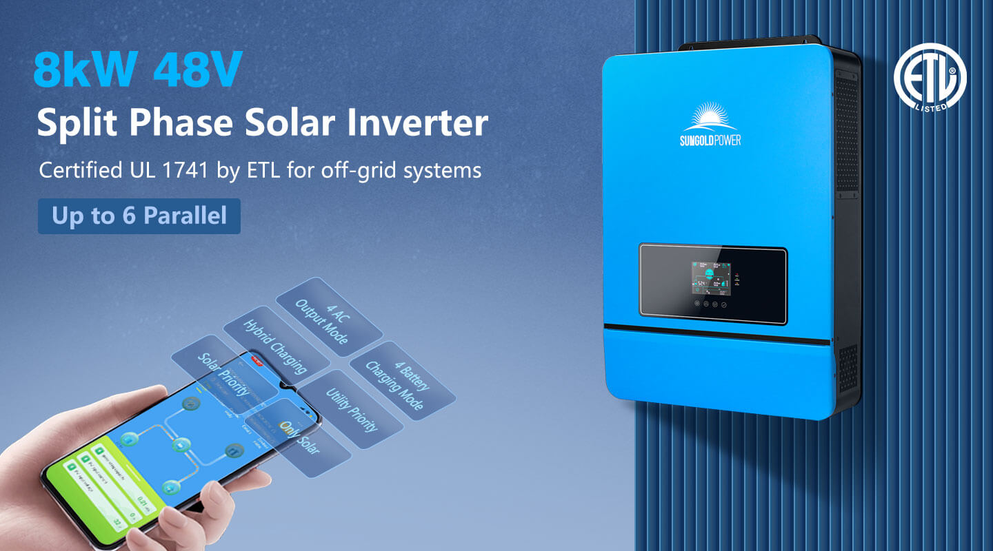 8KW 48V Split Phase Solar Inverter AC input 120V/240V AC output 120V/240V
