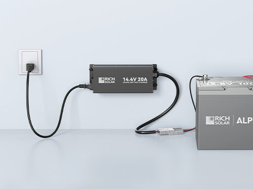 LiFePO4 charger for Rich Solar ALPHA 1 LITE 12V battery