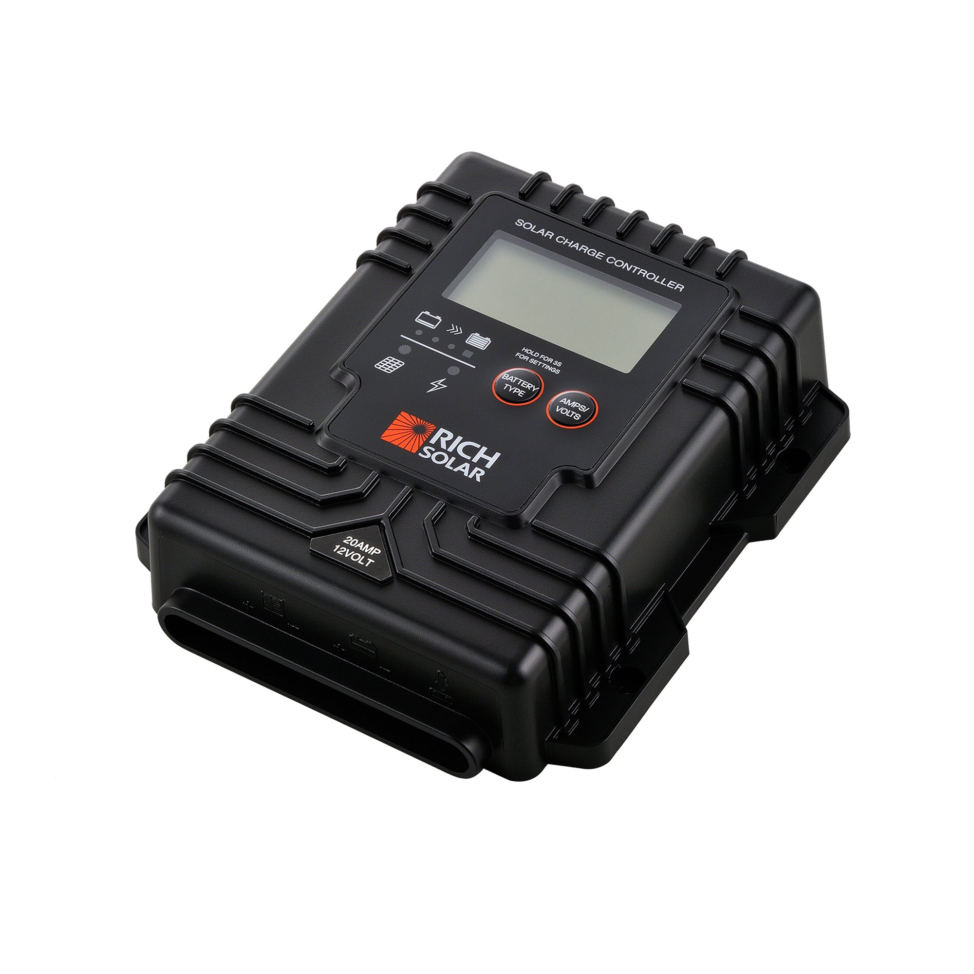 Rich Solar BRAVO Waterproof 20 battery temperature sensor port DIP switch
