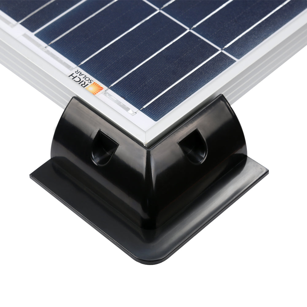 Rich Solar corner bracket mount on flat roof aluminum wood GRP surface