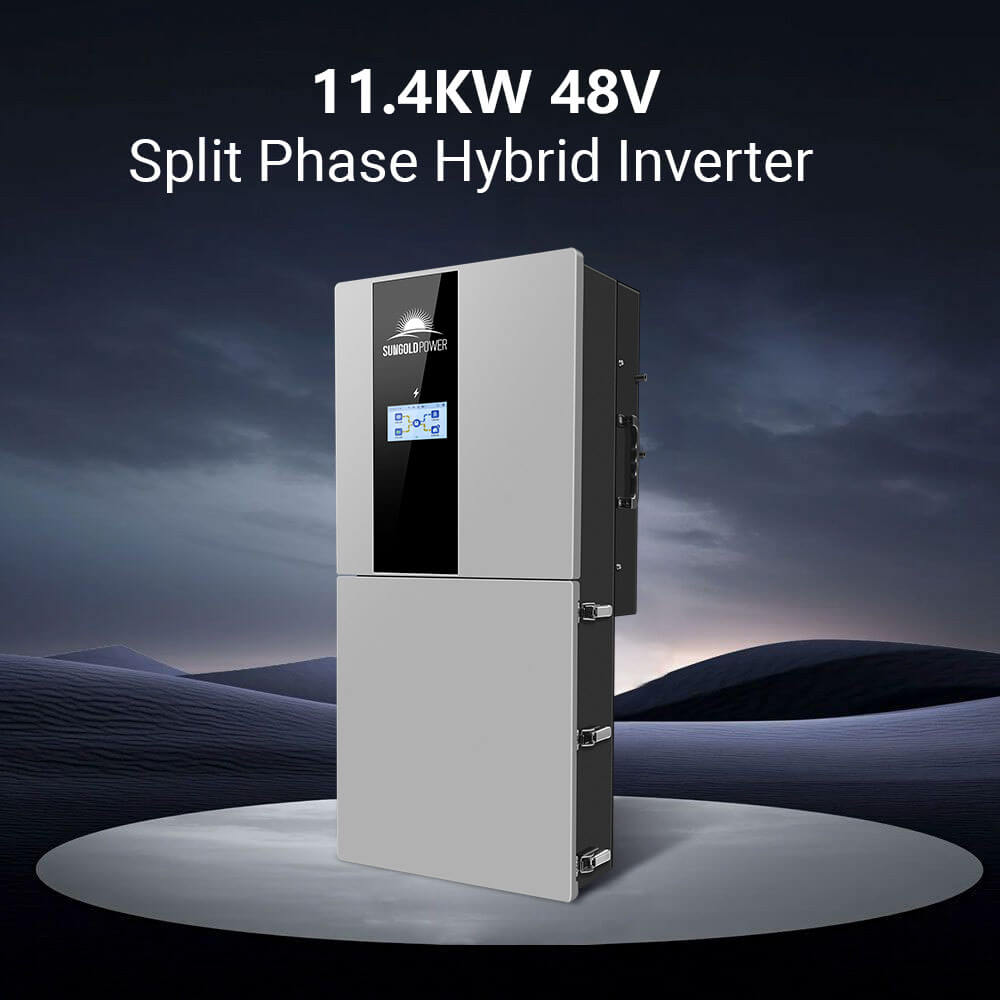 Hybrid Solar Kit 11.4KW 48V Split Phase 51.2 KWH Lithium Battery 36 X 450 Watt Solar Panel SGH-11N5E