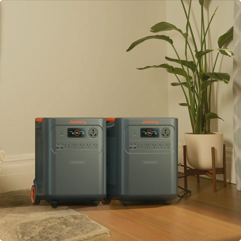 Two Jackery HomePower 3600 Plus units together for expanded home backup