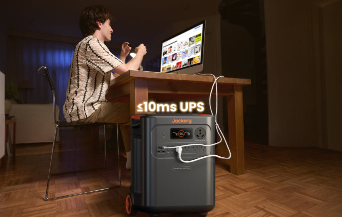 Jackery HomePower 3600 Plus UPS backup for a computer setup