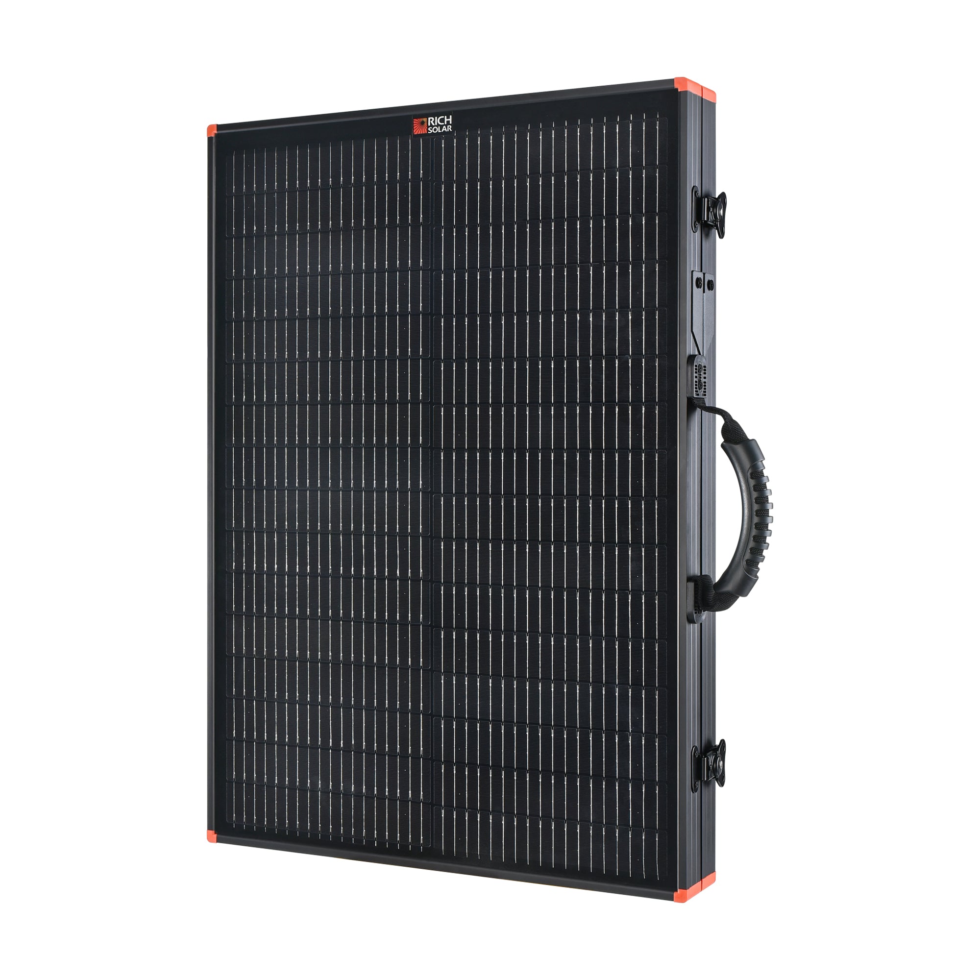 Rich Solar MEGA 100 Briefcase Charging Kit folded compact for transport