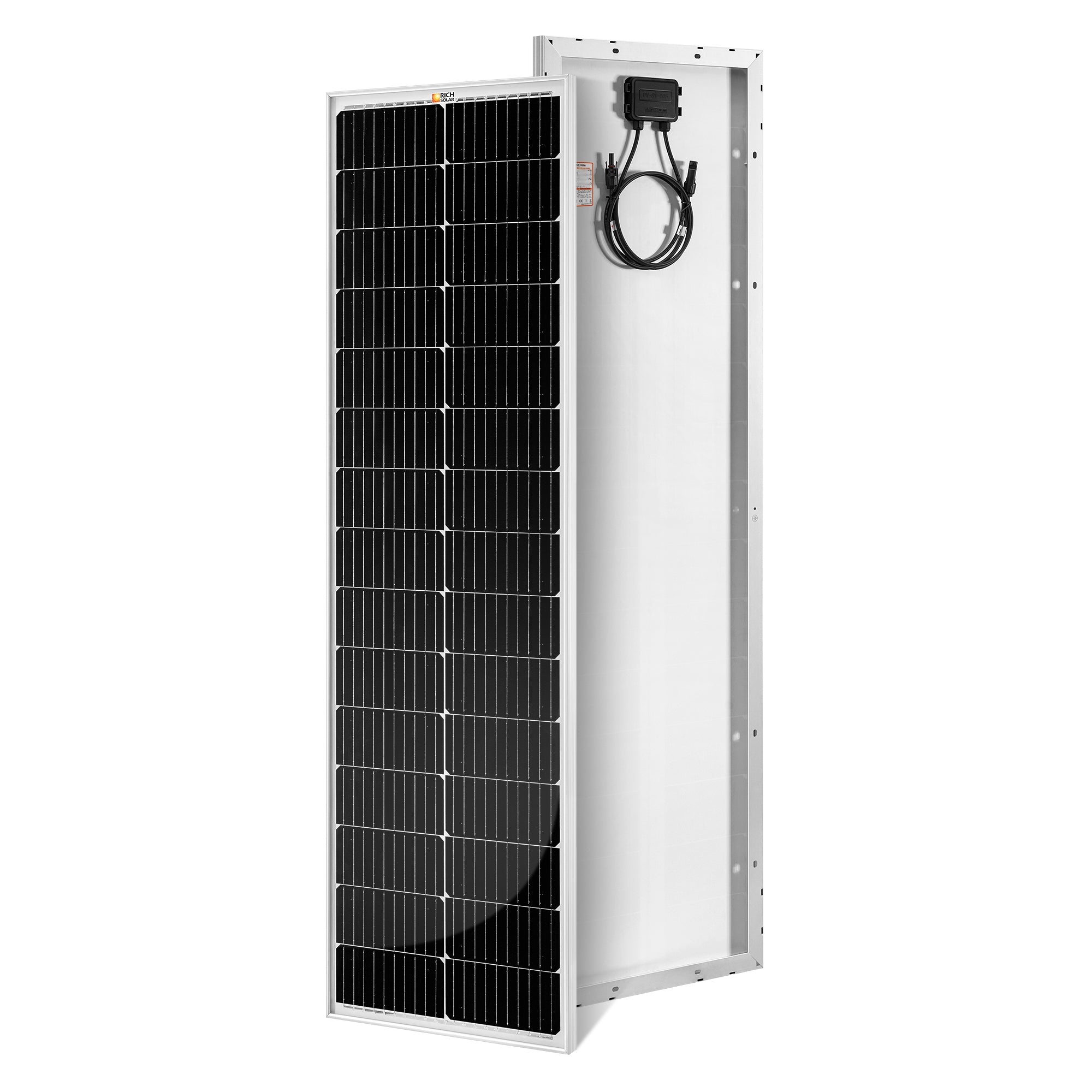 Rich Solar MEGA 100 SLIM SLX 100W 12V slim narrow solar panel front view