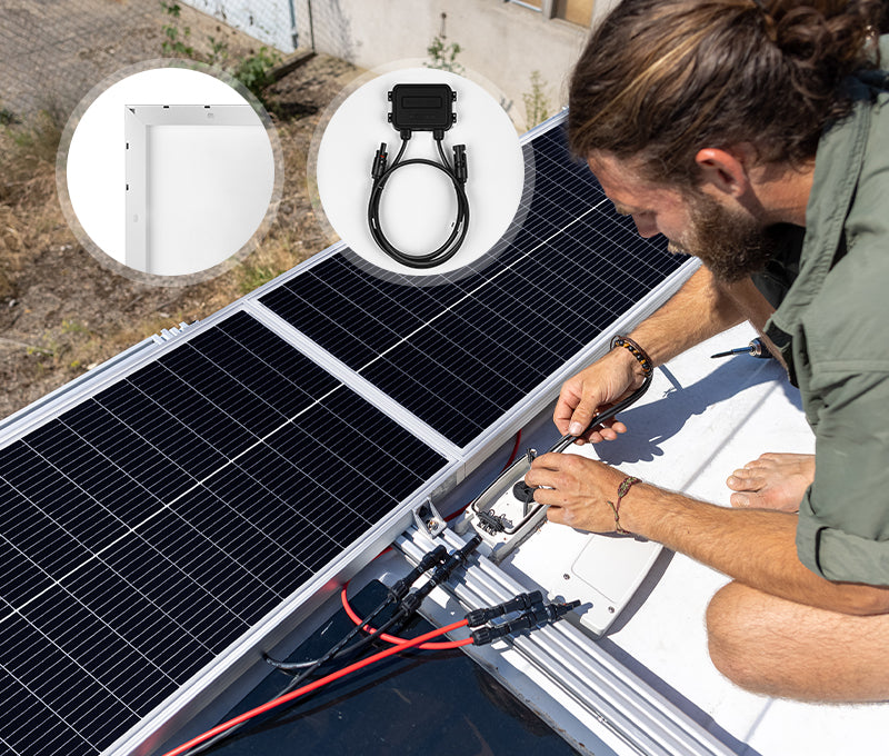 Rich Solar MEGA 130 SLIM pre-drilled holes MC4 connectors easy installation