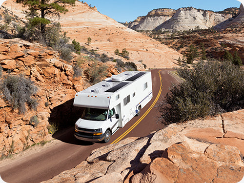 MEGA 130 SLIM solar panel on motorhome narrow roof strip