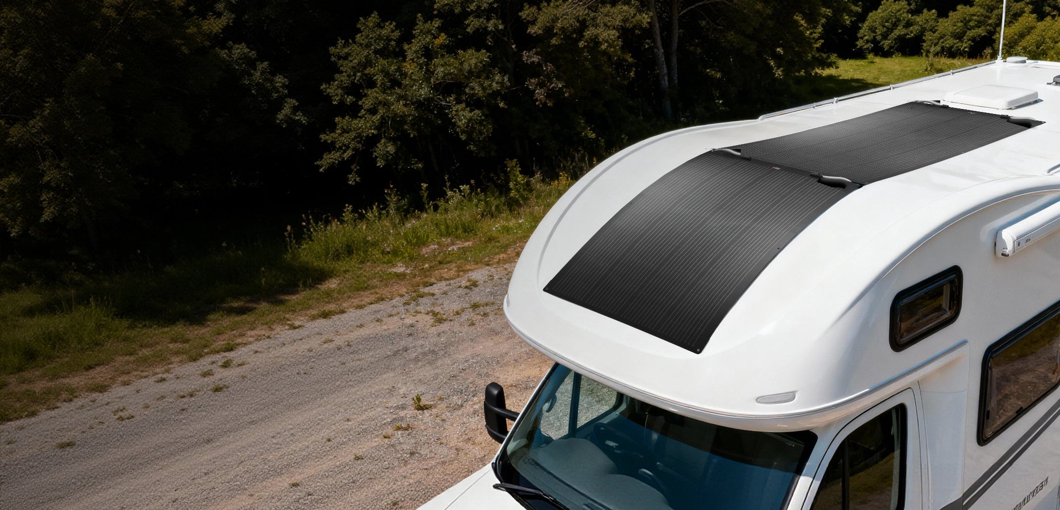 Rich Solar MEGA 200 PRO FLEX panel full view deployed outdoors