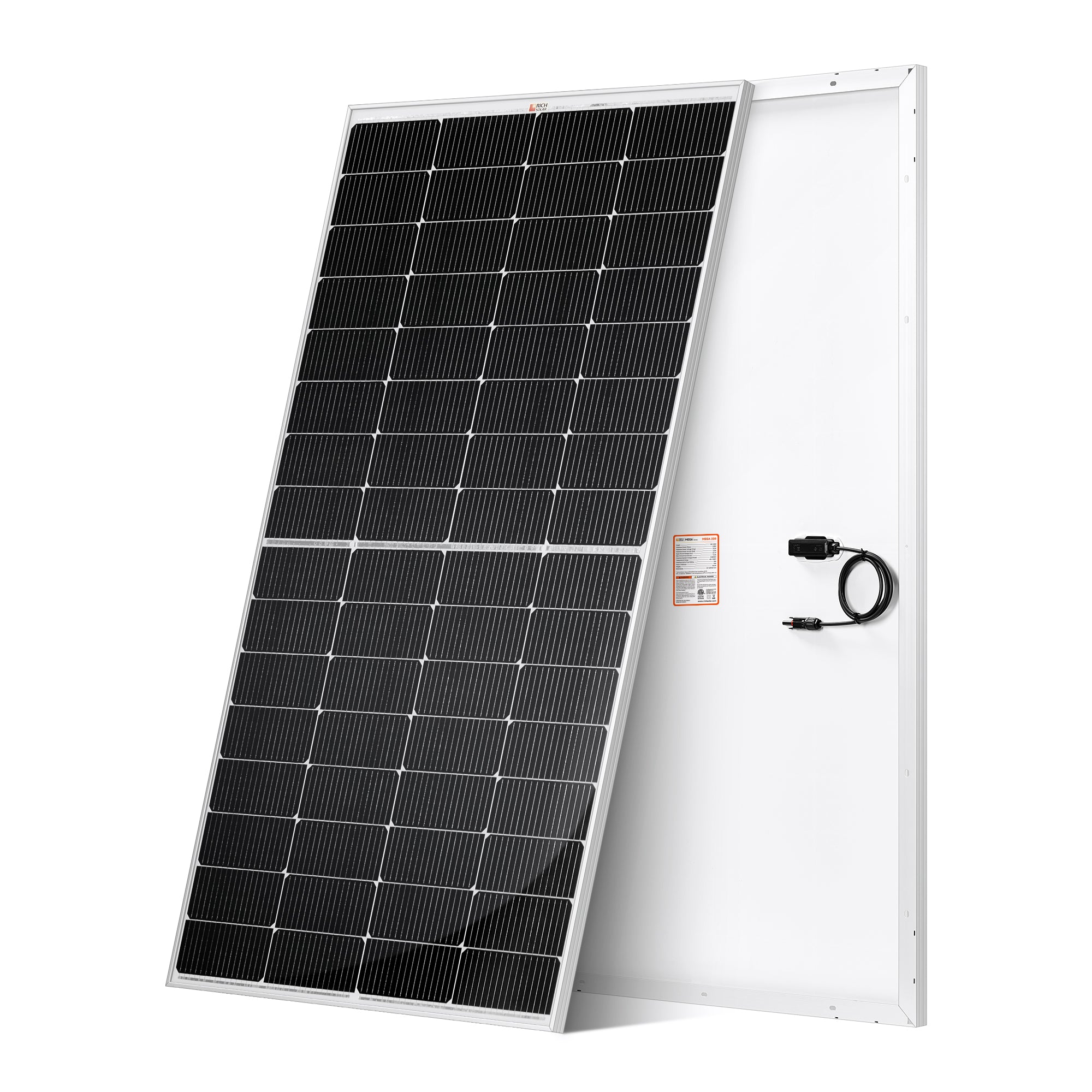 Rich Solar MEGA 220 solar panel side profile view