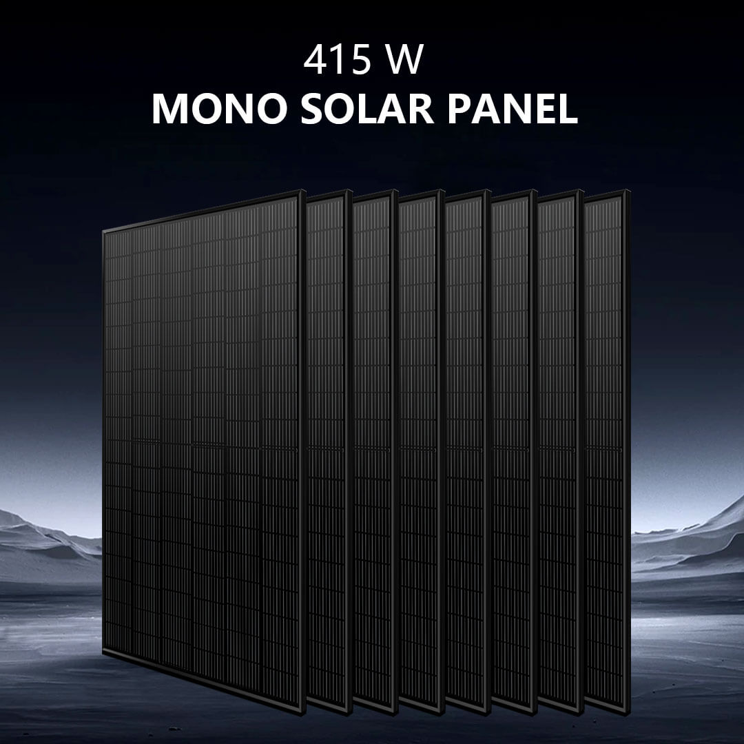 Off-Grid Solar Kit 8000W 48VDC 120V/240V LiFePO4 10.24KWH Lithium Battery 8 X 415 Watts Solar Panels SGR- 8K10E