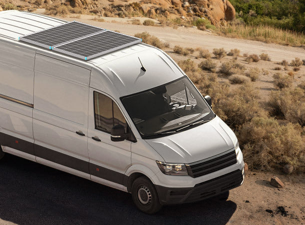 Renogy N-Type solar panels on an RV