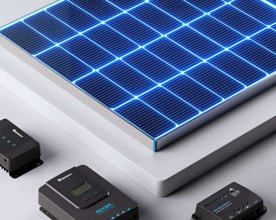 Renogy solar panel paired with compatible charge controller options