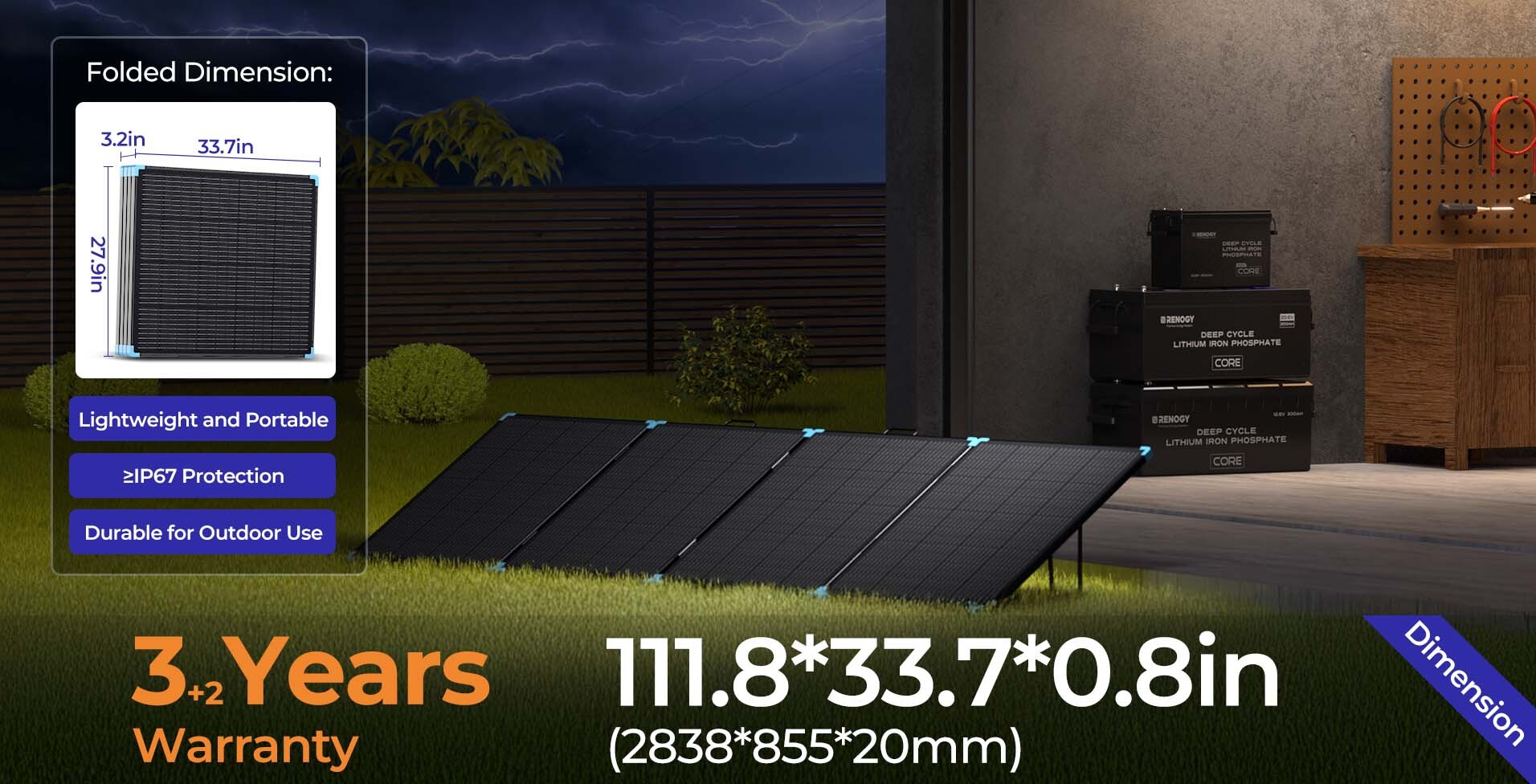 Renogy 400W solar suitcase charging batteries through a controller