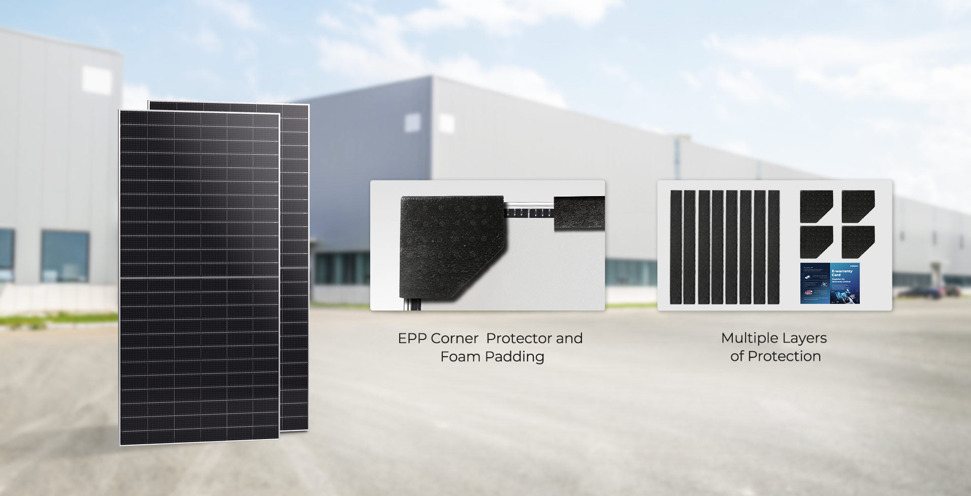 Renogy solar panel protective shipping packaging