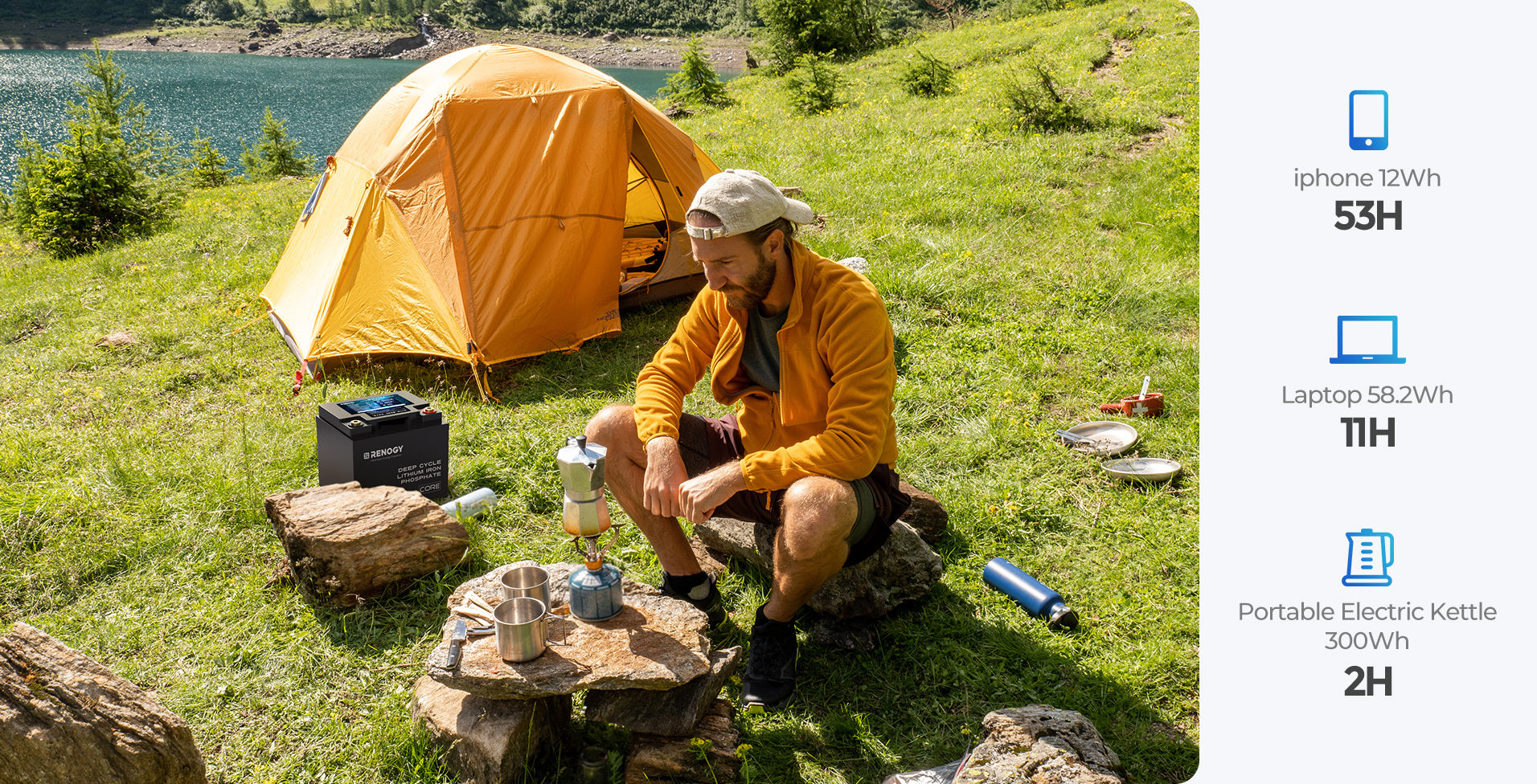 12V 50Ah lithium battery for camping power