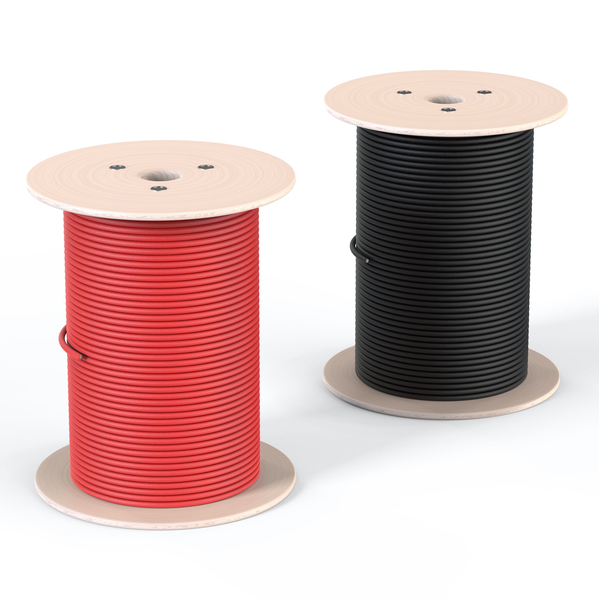 Rich Solar 1/0 Gauge 3/8" Battery Cables | Pair of 1/0 AWG Red and Black Pure Copper Inverter Battery Cables with 3/8" Lugs | Choose Cable Length: 1ft, 2ft, 3ft, 4ft, 5ft, 6ft