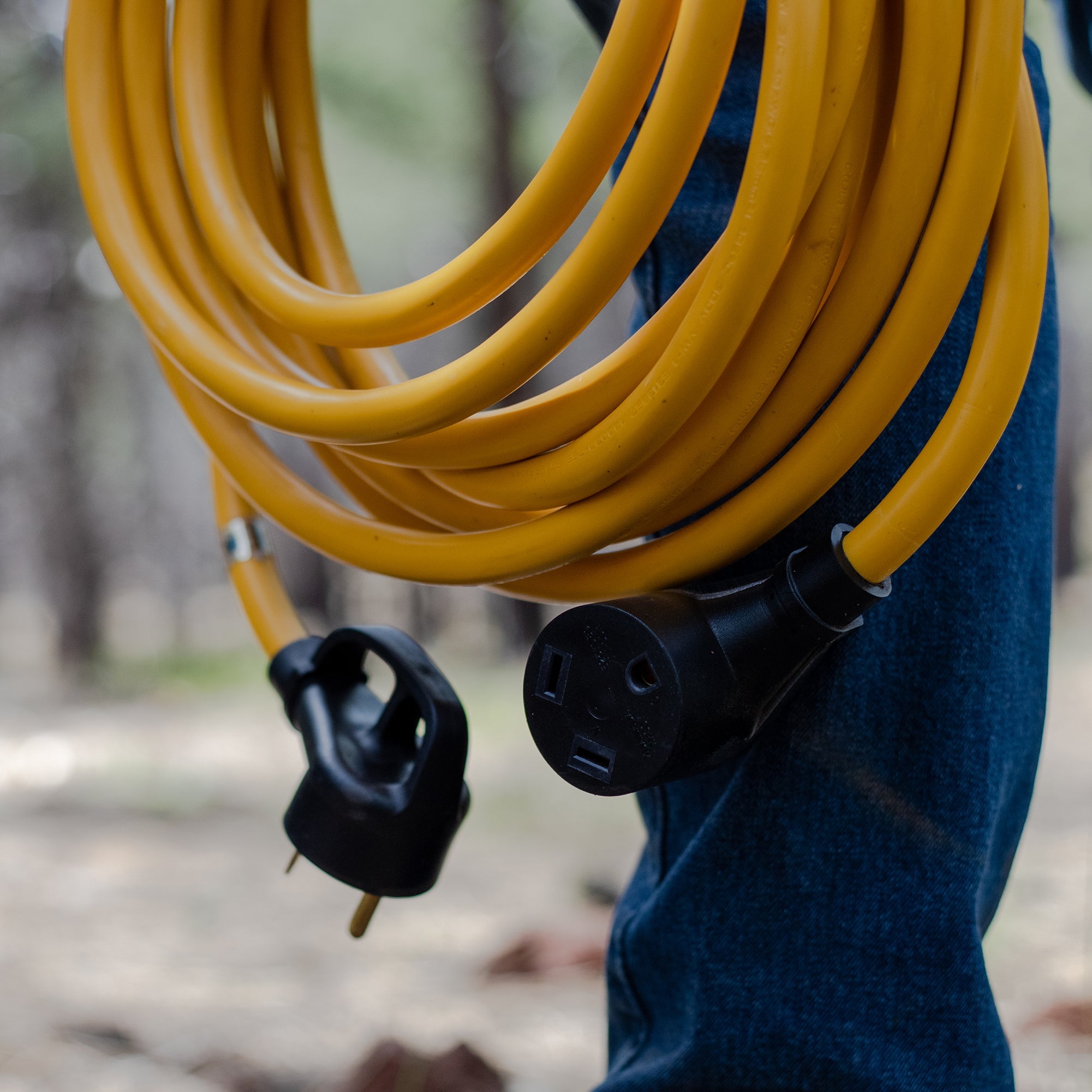 25ft Heavy Duty TT-30P to TT-30R Power Cord With Storage Strap