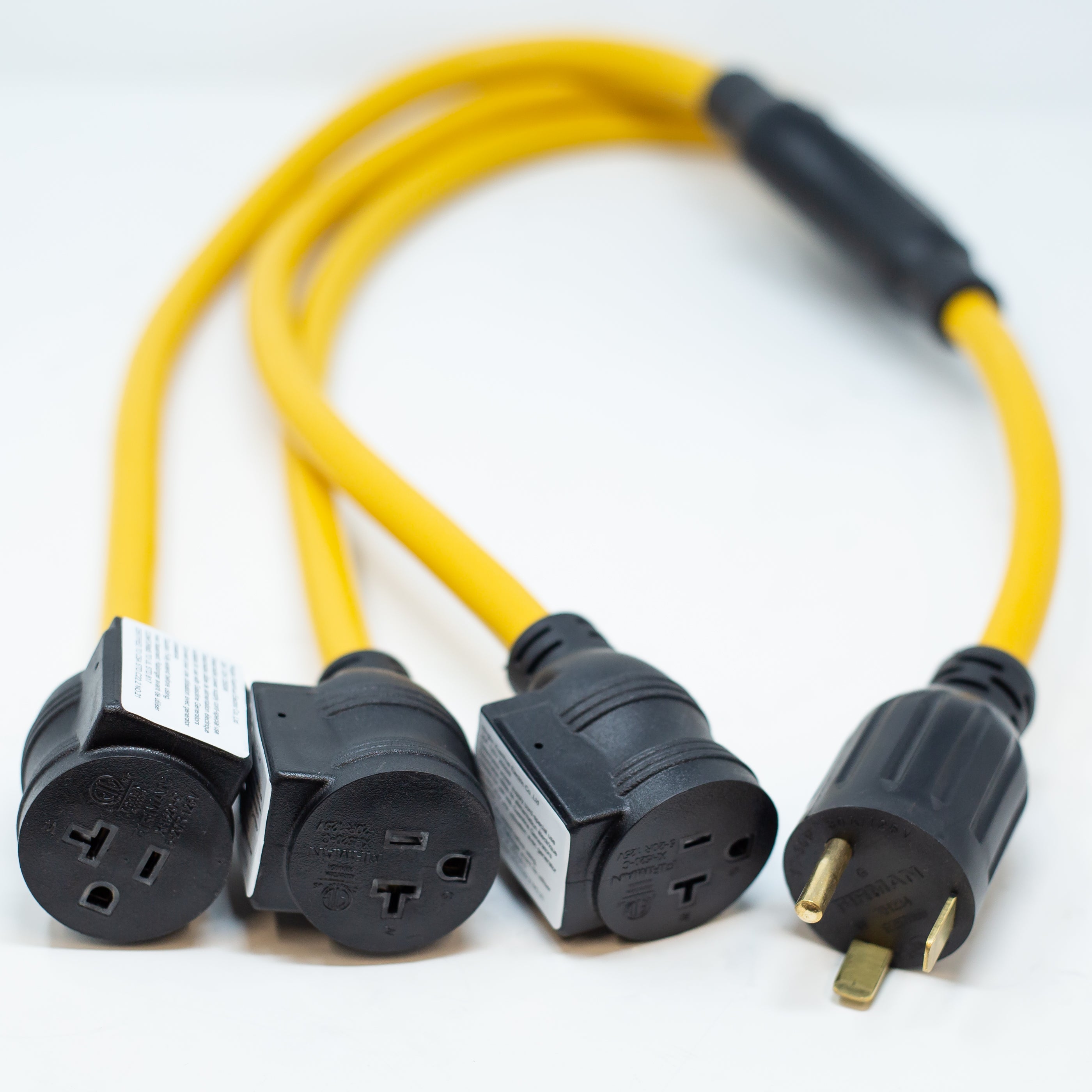 3FT Heavy Duty TT-30P to (3) 5-20R Short Power Cord