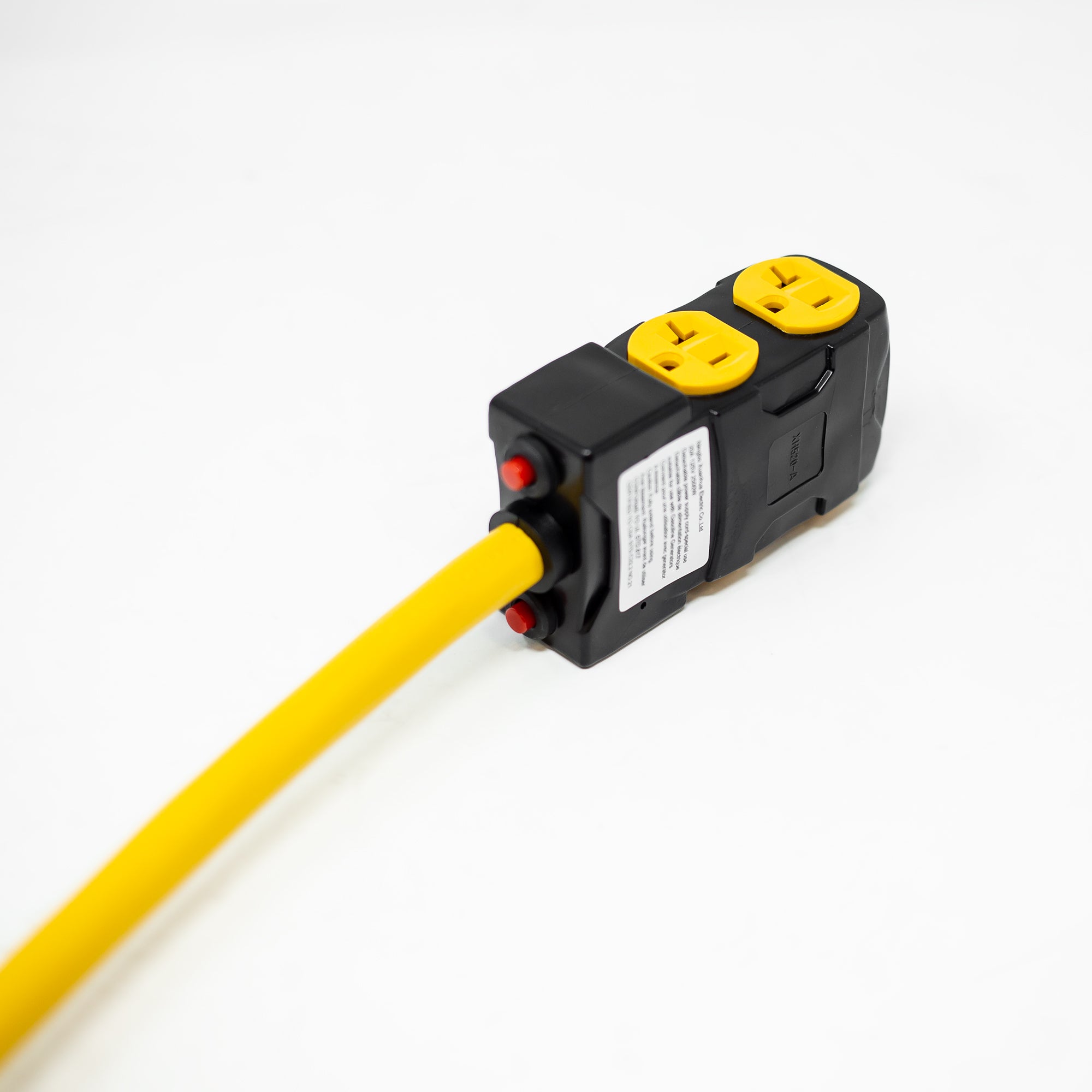 Heavy Duty L14-30P to (4) 5-20R Short Power Cord With Metal Clip Holder