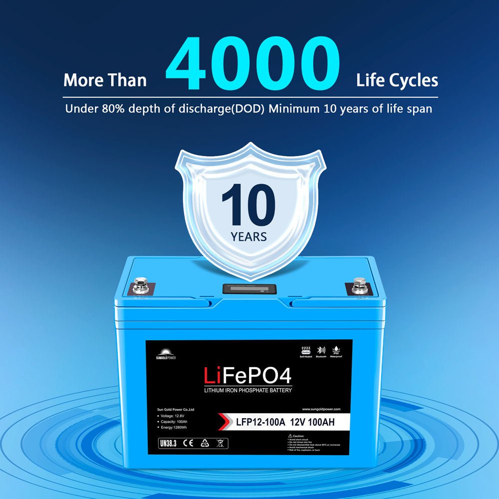 12V 200Ah LiFePo4 Deep Cycle Lithium Battery/ Bluetooth / Self- Heating / IP65