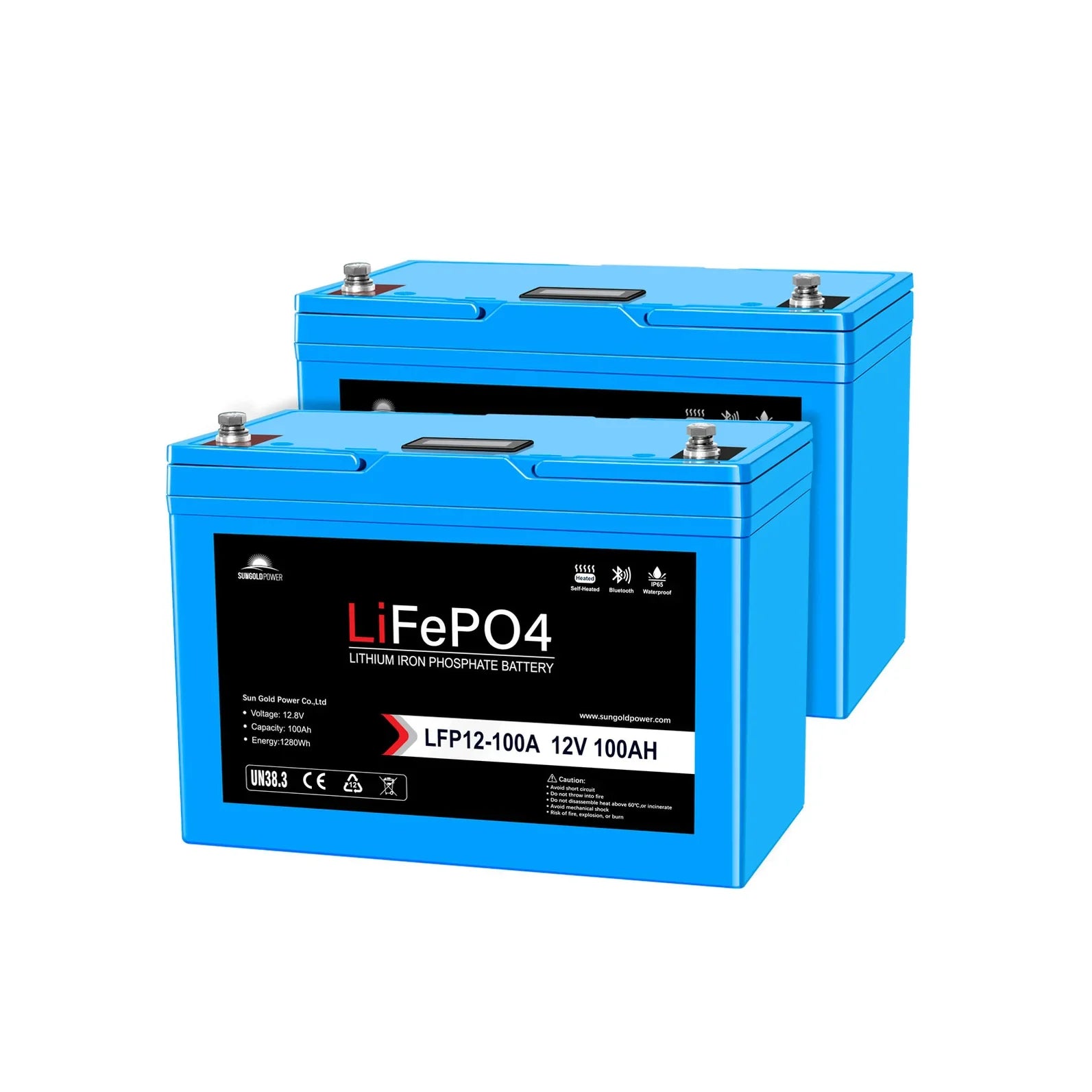 12V 200Ah LiFePo4 Deep Cycle Lithium Battery/ Bluetooth / Self- Heating / IP65