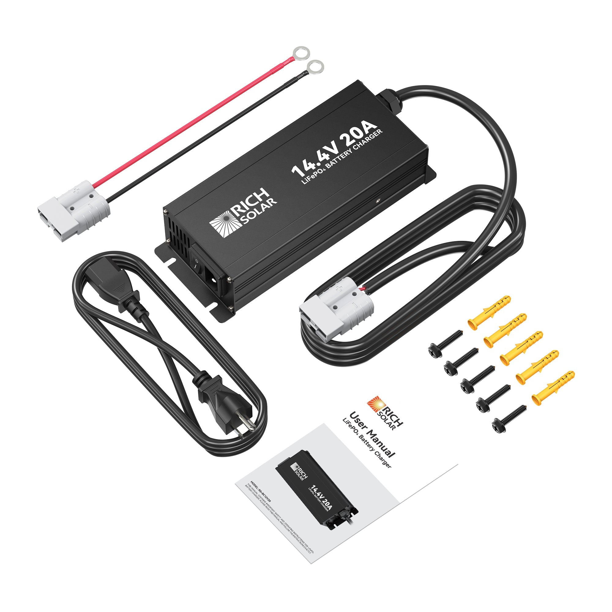 Rich Solar 12V(14.4V) 20A | 100-240VAC | 12V LiFePO4 Battery Charger
