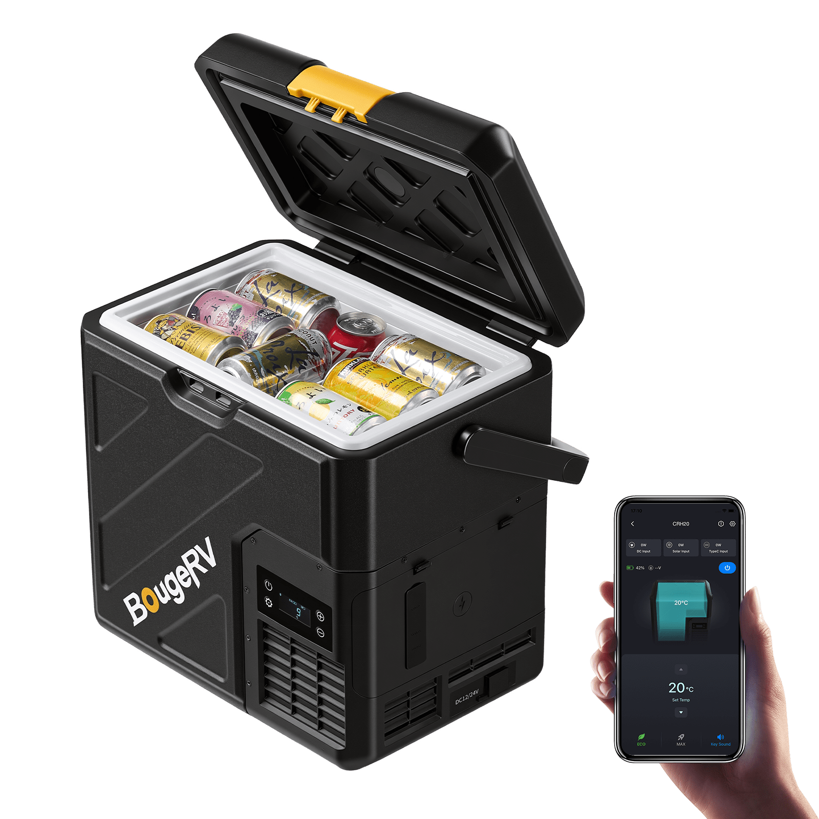 BougeRV CRH20 21QT 12V Portable Car Fridge