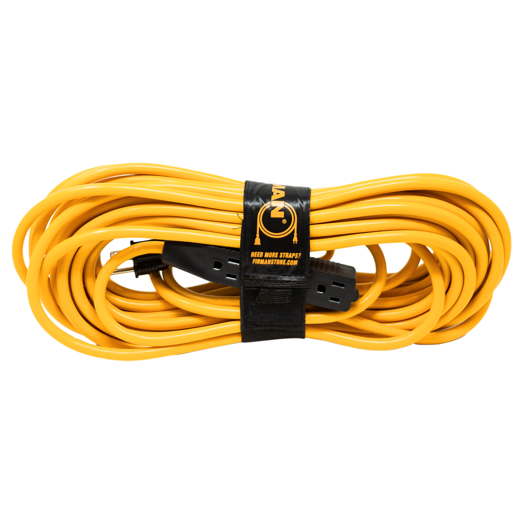 50ft Medium Duty 5-15P to (3) 5-15R Generator Utility Power Cord With Storage Strap