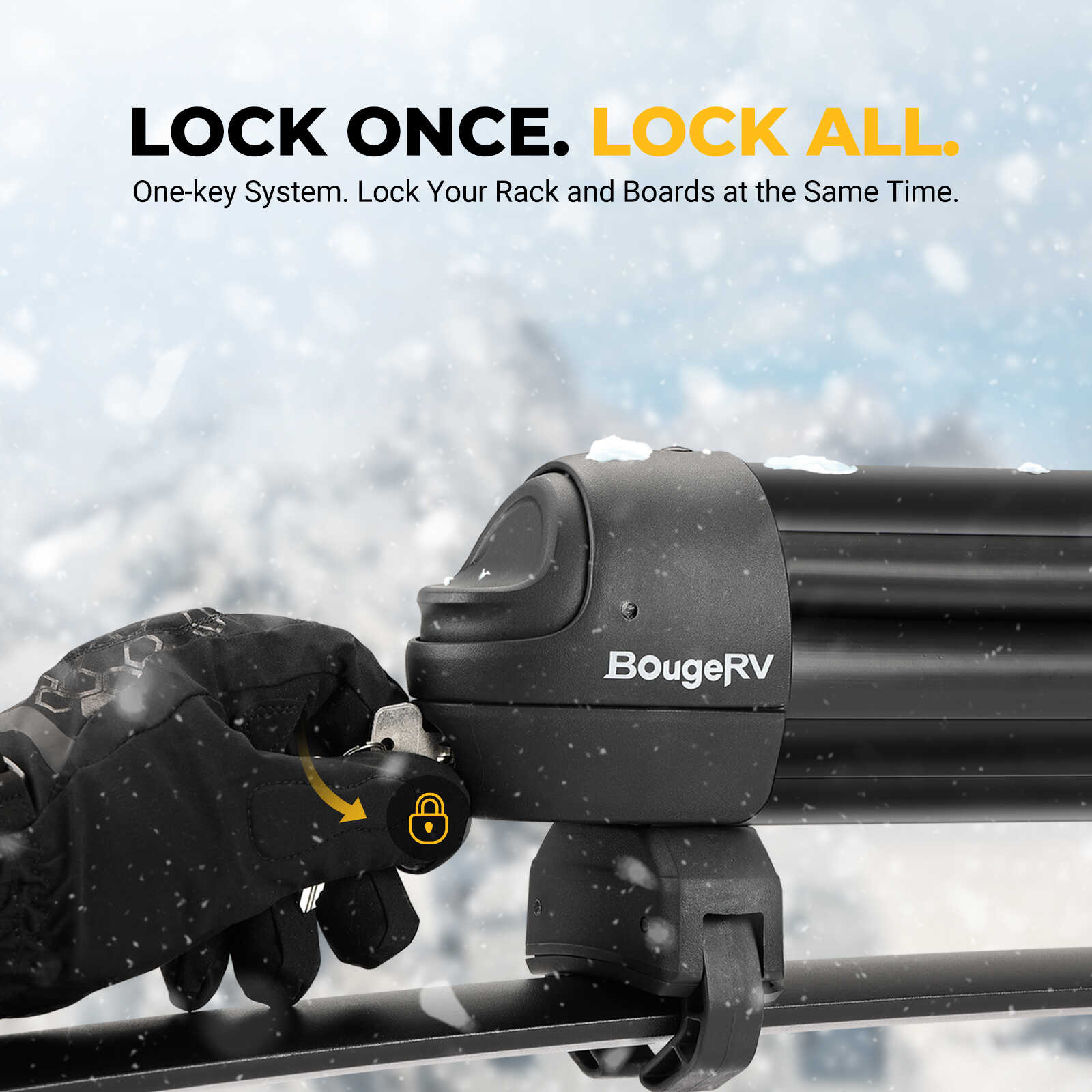 BougeRV 28'' Ski & Snowboard Racks with Anti-Theft Lock