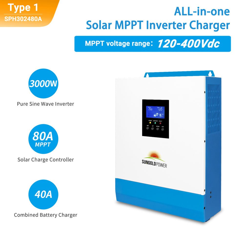 3000W 24V Solar Inverter Charger AC input 120V AC output 120V [PV30-108V / MPPT30- 90V]