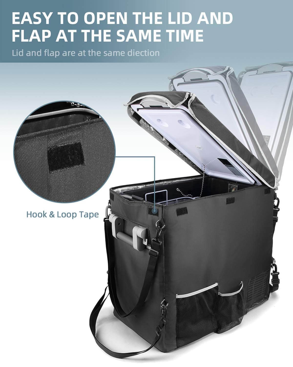 12V 53 Quart (50L) Portable Fridge & 53 Quart Insulated Protective Cover