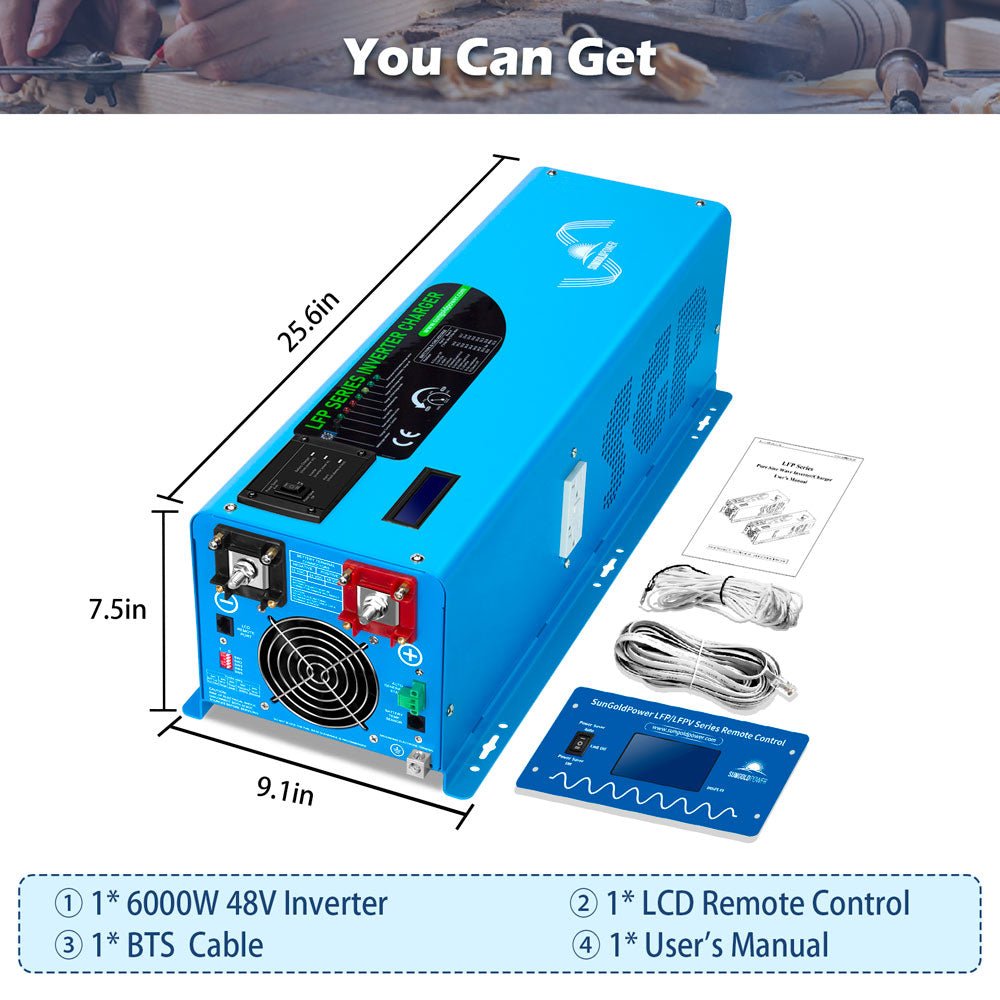 Low Frequency Inverter 6000W-DC48V (split phase) AC input 240V AC output 120V and 240V
