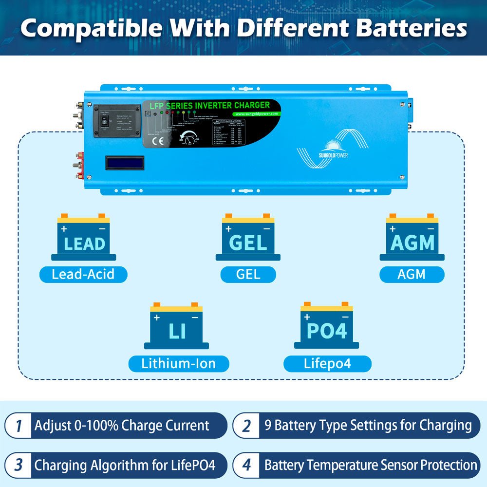Low Frequency Inverter 6000W-DC48V (split phase) AC input 240V AC output 120V and 240V