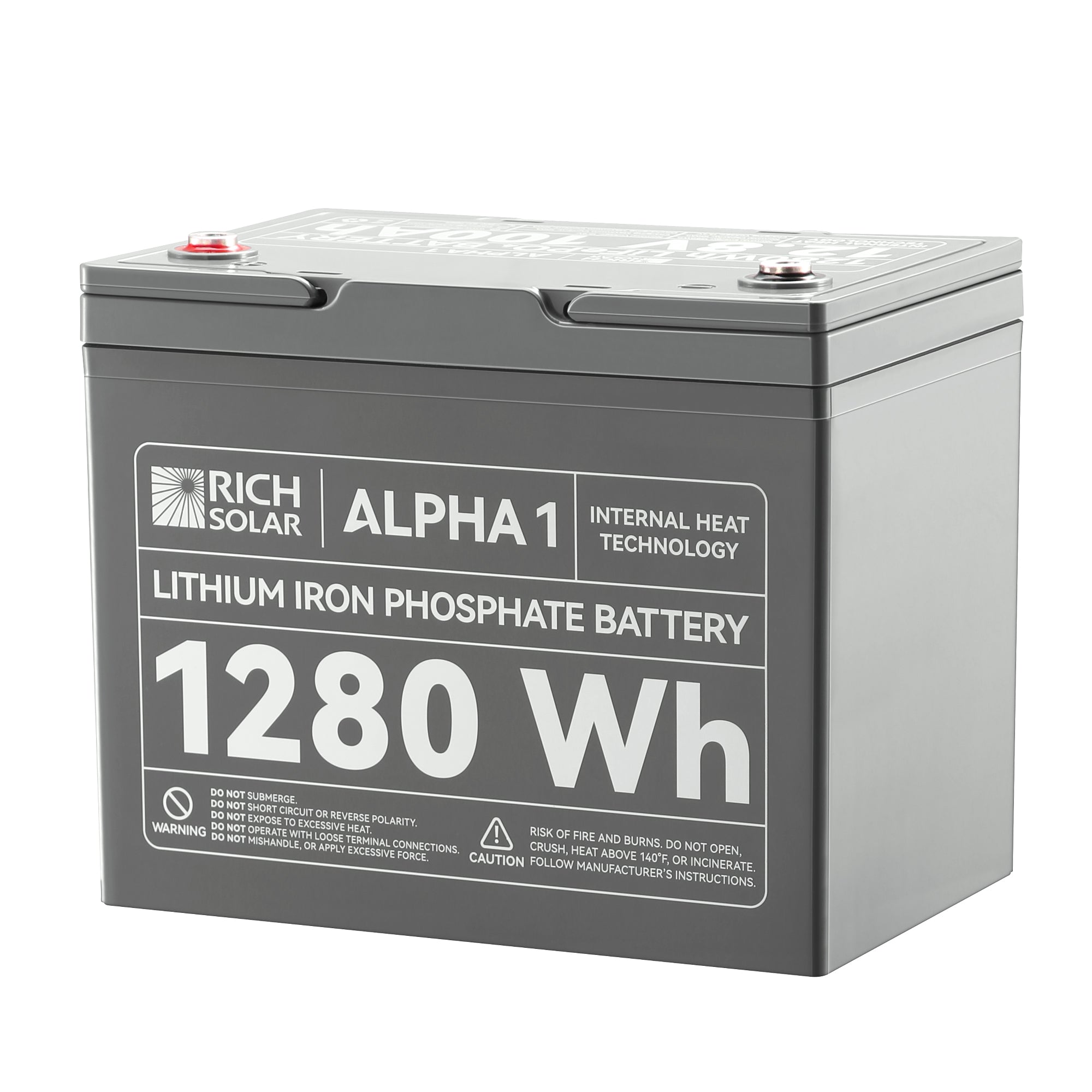 Rich Solar ALPHA 1 | 12V 100Ah LiFePO4 Battery | Powerful 12V Lithium Battery for RVs, Trailers, Vans, Boats, Off-Grid | 5,000 Lifetime Cycles | Bluetooth and Internal Heat Technology