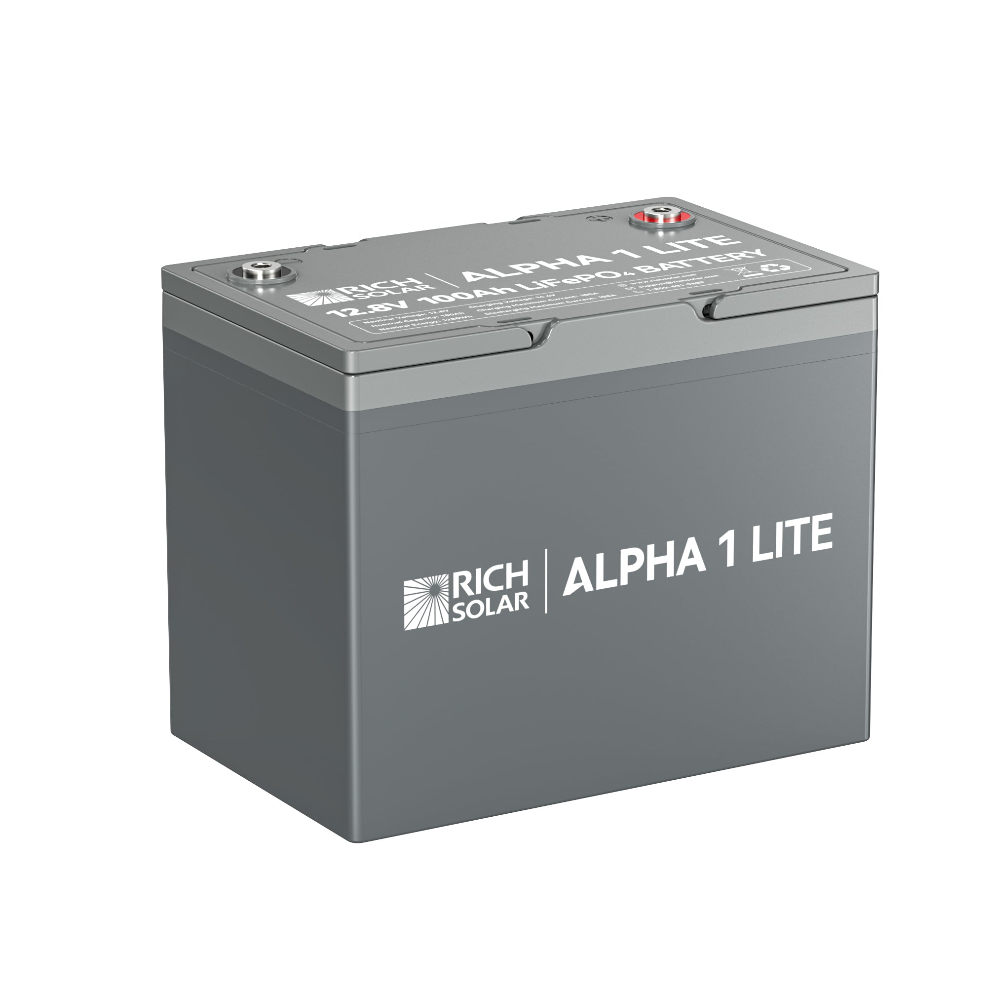 Rich Solar ALPHA 1 LITE | 12V 100Ah LiFePO4 Battery | Lightweight 12V Lithium Battery for RVs, Trailers, Vans, Boats, Off-Grid | 4,000 Lifetime Cycles | Best Value