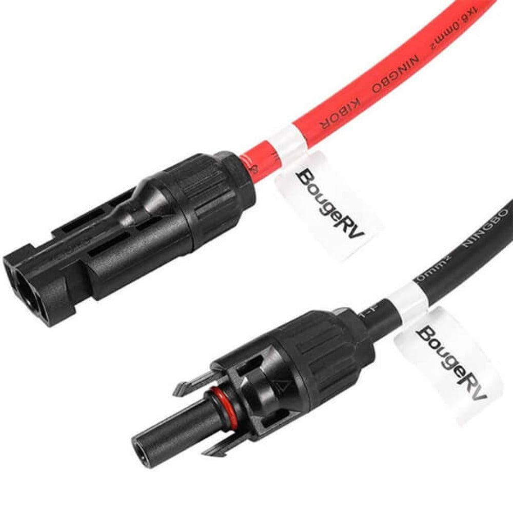 BougeRV 12AWG Solar Extension Cable with Extra Free Connectors(xx FT Red+xx FT Black)