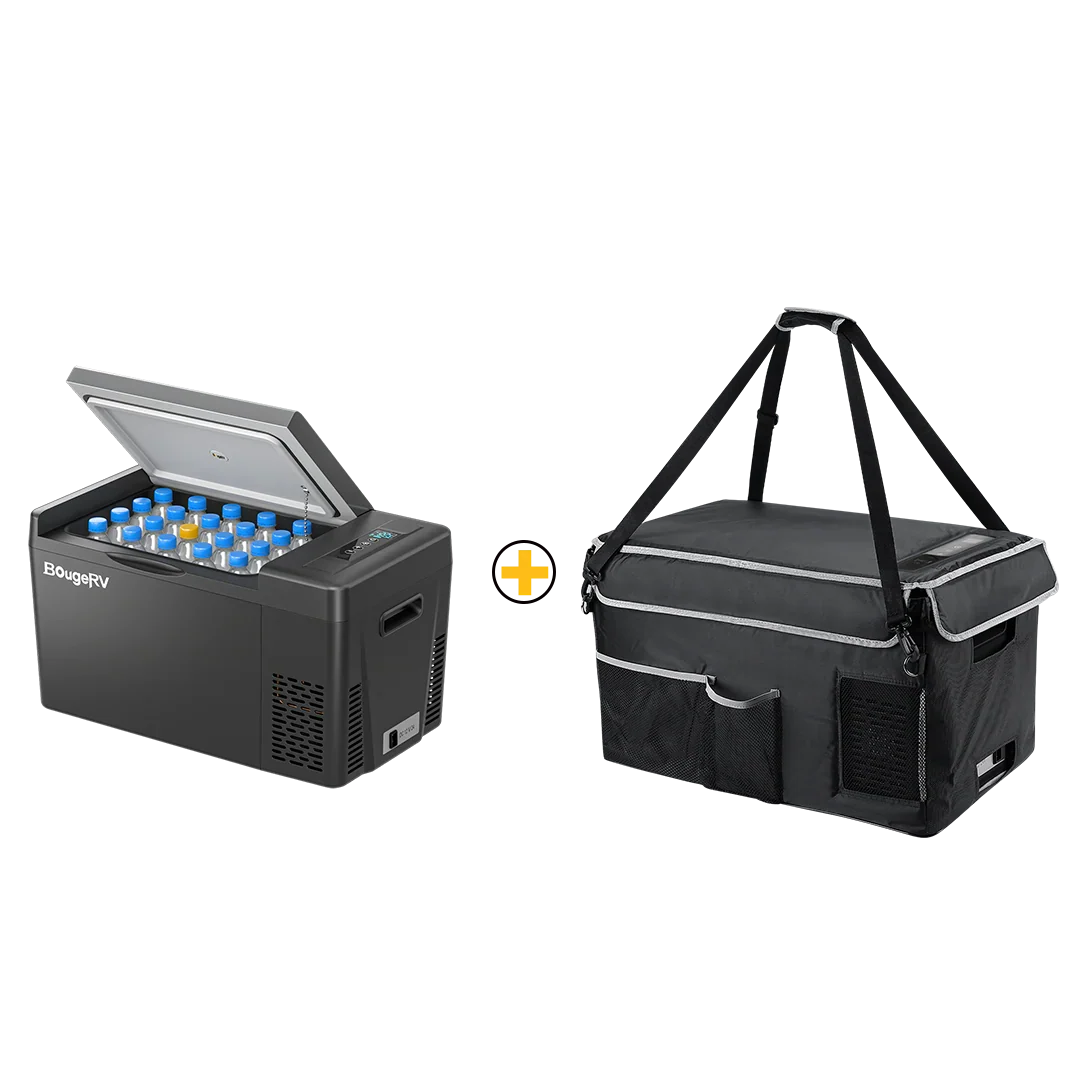 BougeRV 12V 23 Quart Portable Fridge Black For Travel