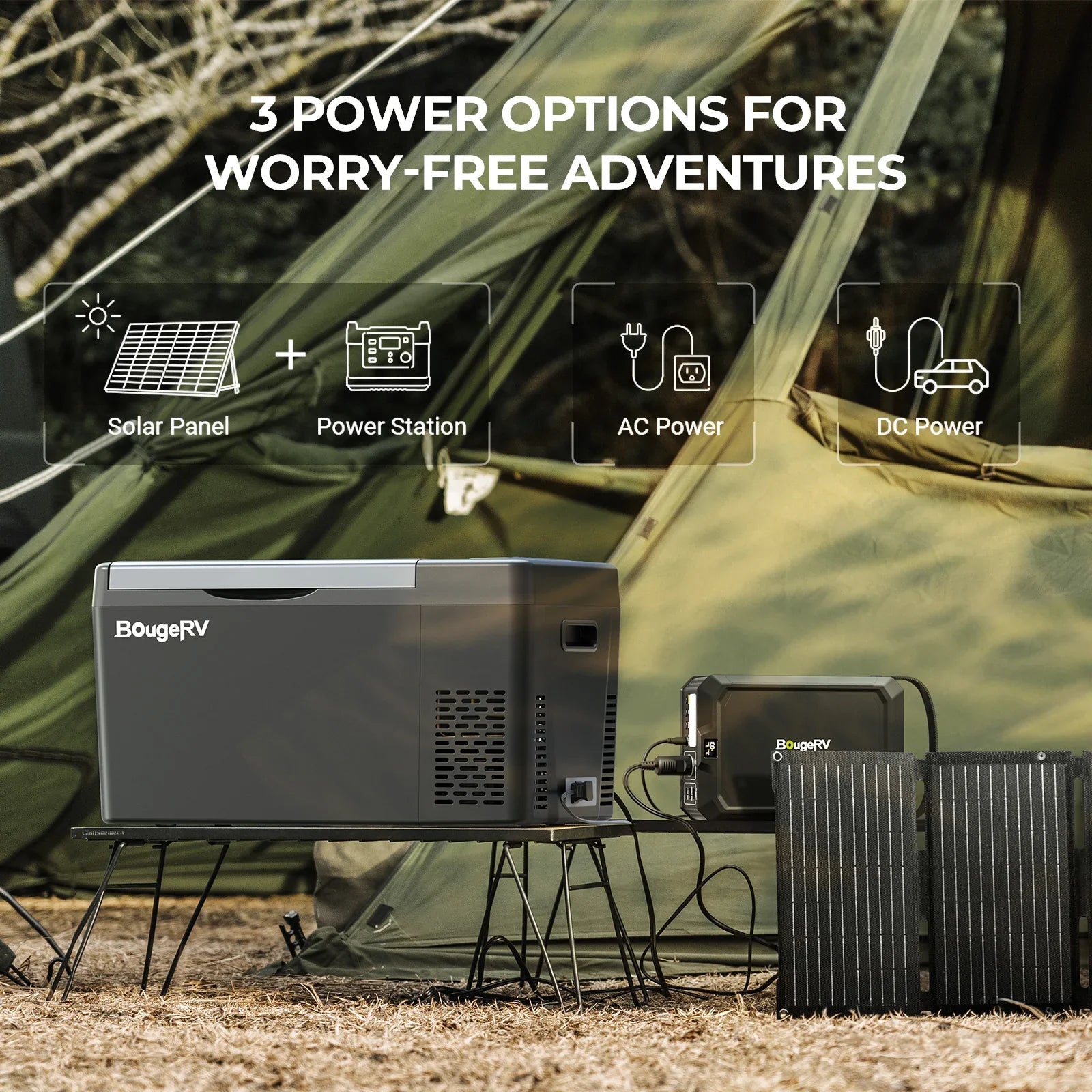 BougeRV 12V 23 Quart Portable Fridge Black For Travel