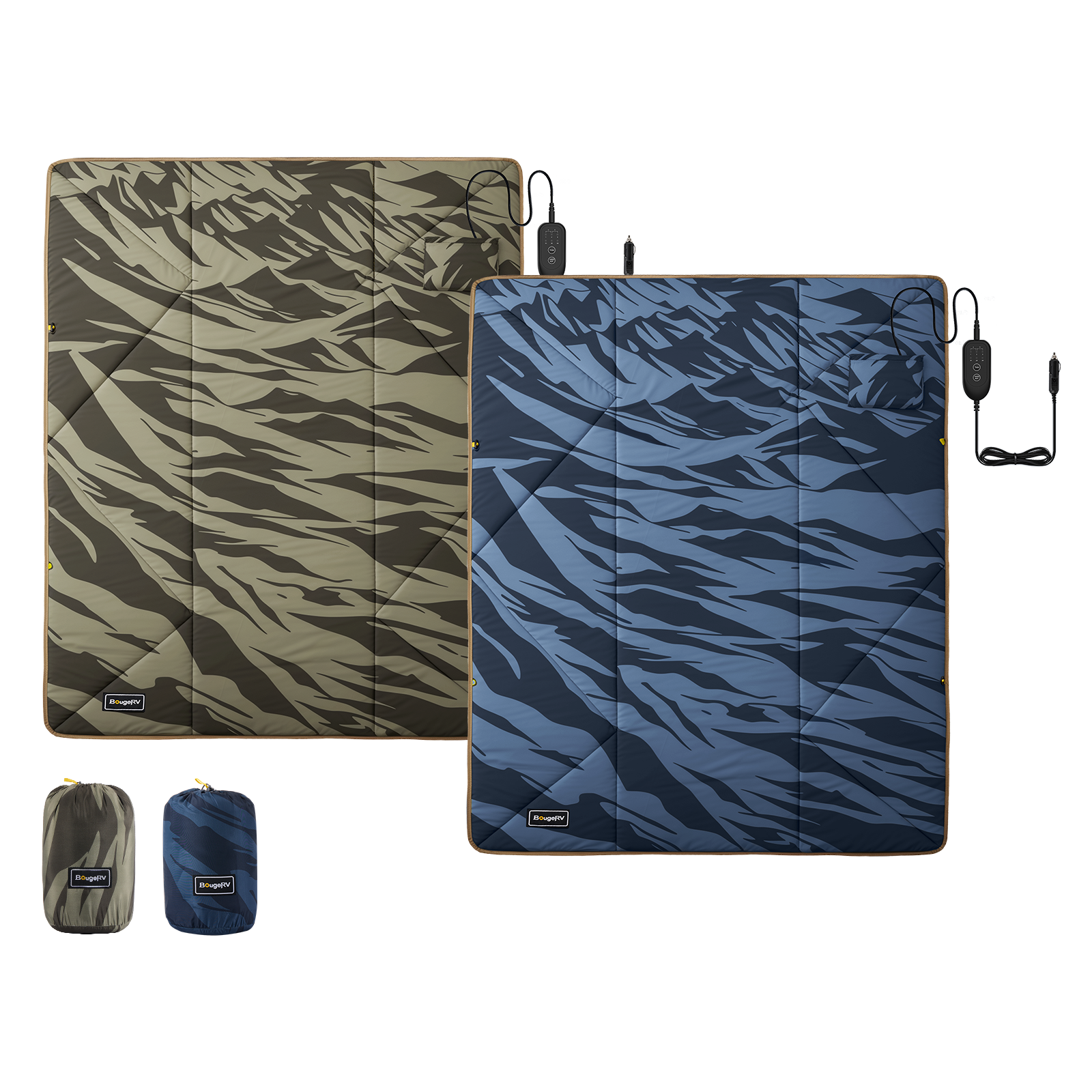 BougeRV 12V Portable Heated Blanket (Green)