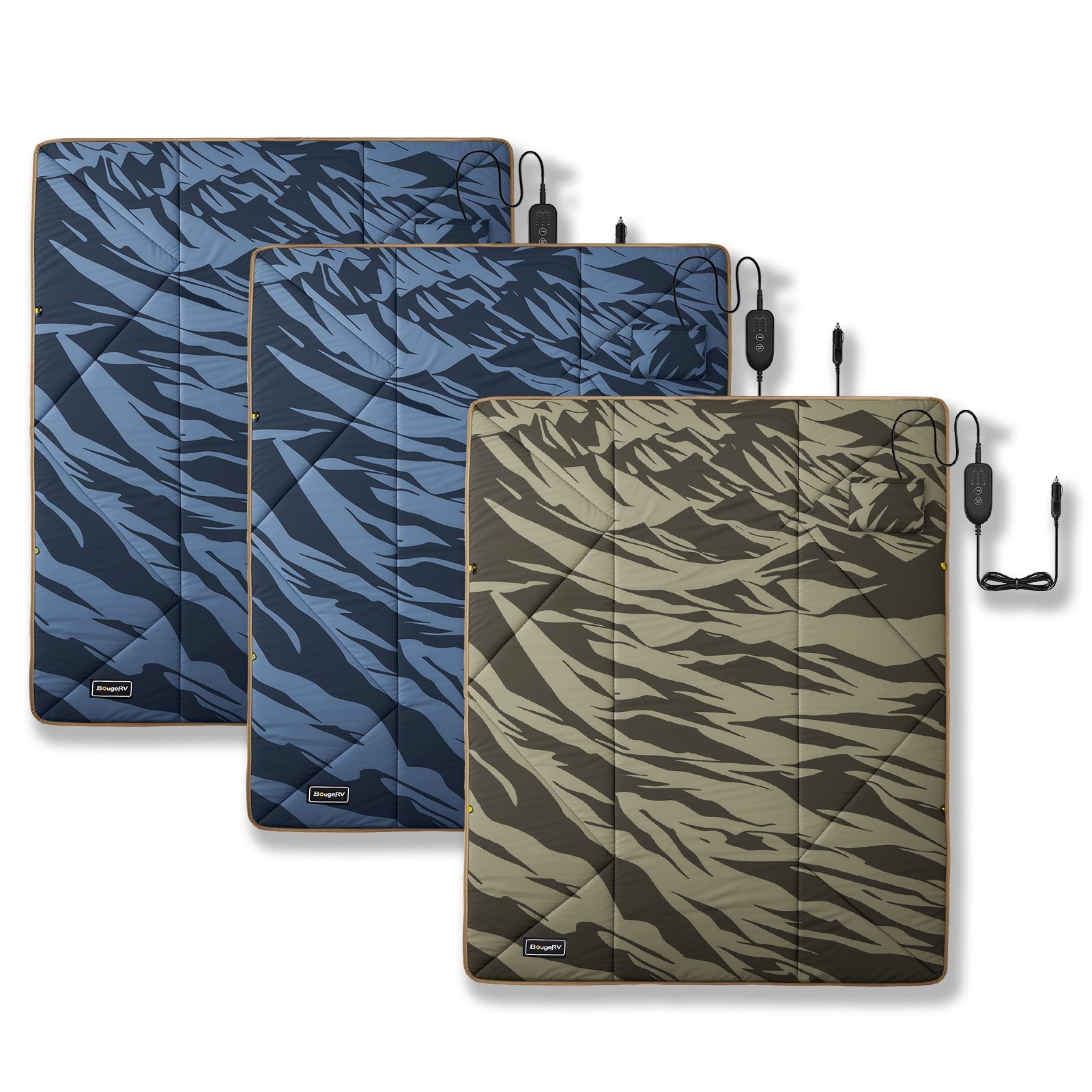 BougeRV 12V Portable Heated Blanket (Green)