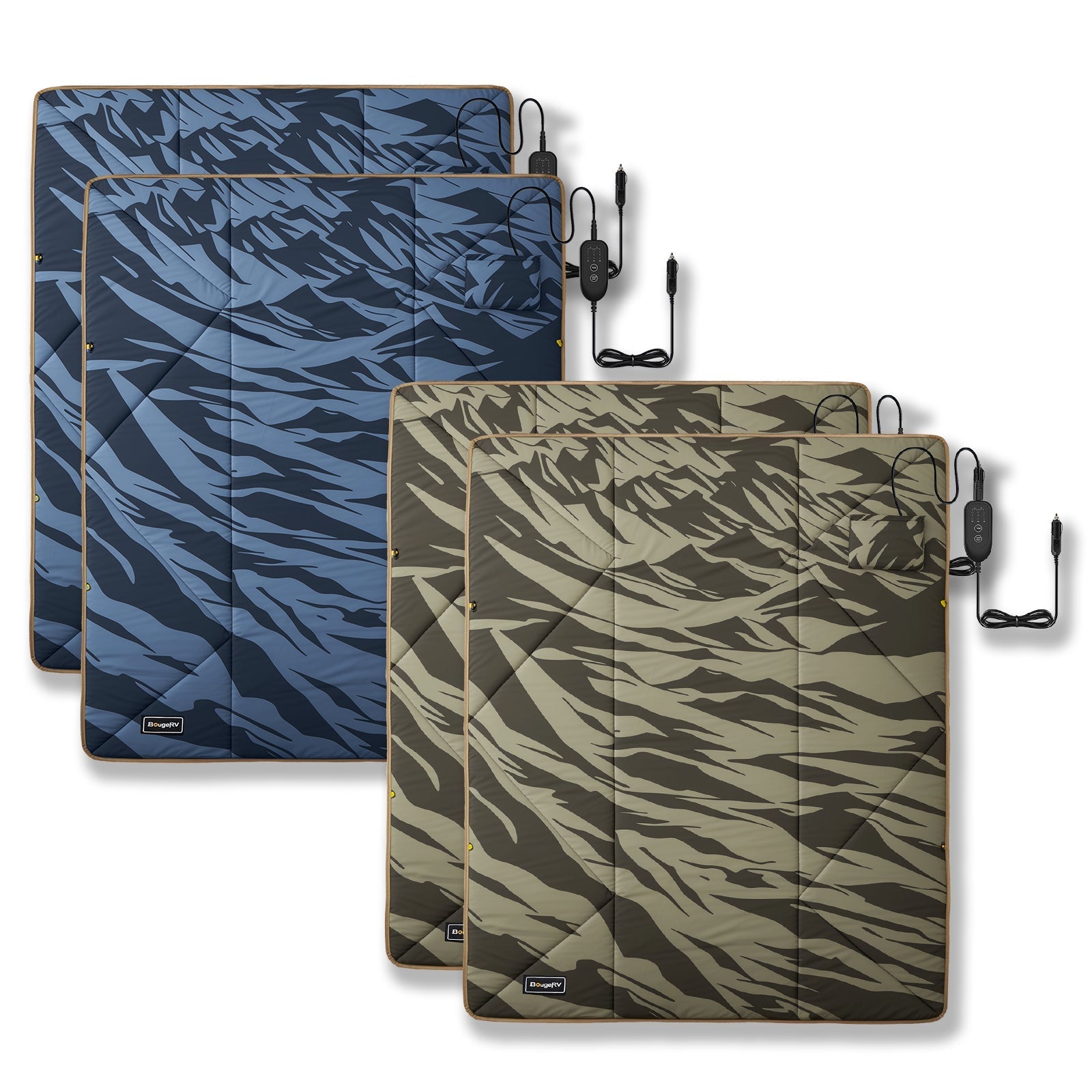 BougeRV 12V Portable Heated Blanket (Blue)