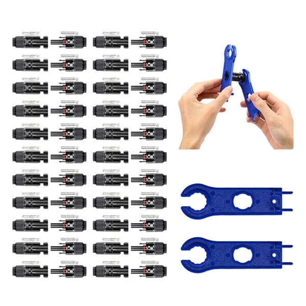 BougeRV 44PCS Solar Connector with Spanners IP67 Waterproof Male/Female